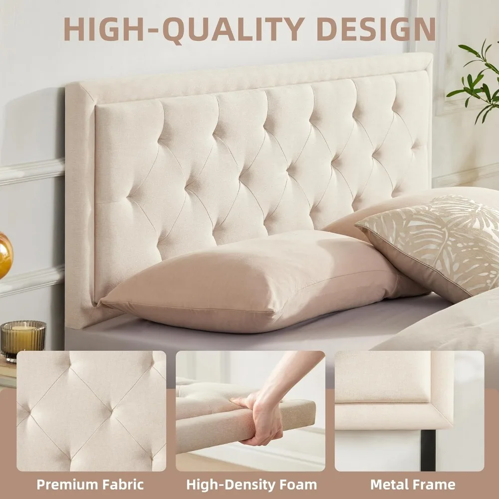 اللوح الأمامي Queen فقط، اللوح الأمامي معنقدة بحجم كوين، ألواح رأس حديثة قابلة للتعديل من الخشب الصلب مع ميتا متينة