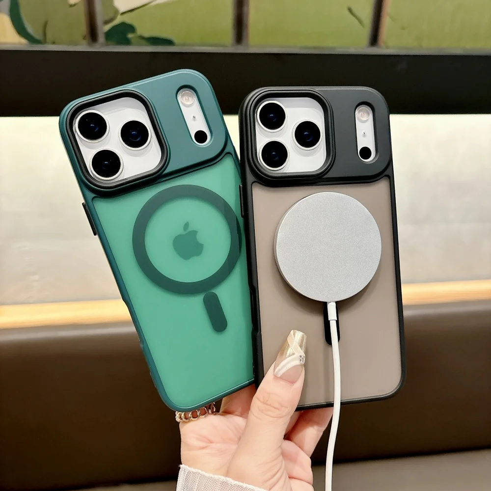 17 ProMax Magsafe حافظة شفافة غير لامعة لهاتف آيفون 17 Air 16 15 14 13 12 11 Pro Max Plus 16e غطاء مريح للشحن المغناطيسي