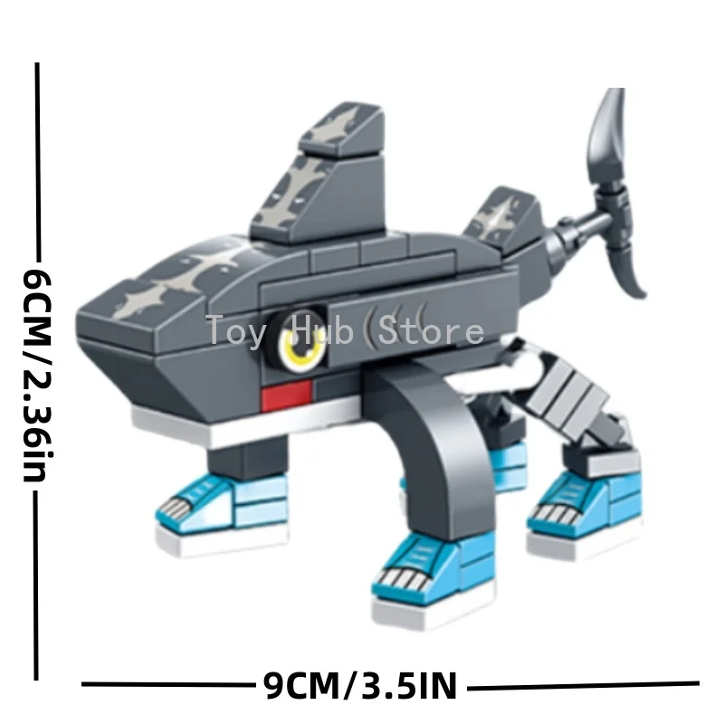Shambhala Tung Tung Tung Sahur ไม้จระเข้ Bomber Bombardiro Crocodilo รองเท้า Shark Building Blocks อิฐชุด