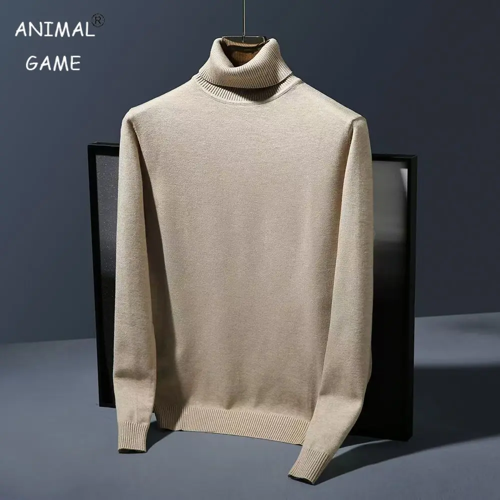 Men's Turtleneck Long Sleeve Turtle Neck Shirts Lightweight Thermal Pullover Sweater Solid Color Sweater Men Winter Warm Coats