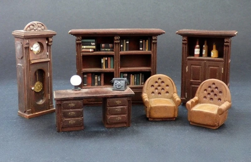 Model żywiczny odlewany ciśnieniowo w skali 1/35, zestaw do samodzielnego montażu, model sceny gabinetu, niezmontowany i niepomalowany, bez blachy do wygrawerowania.