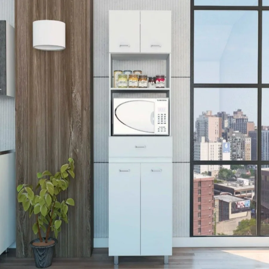 

Microwave Cabinet Madison Double Door White Finish
