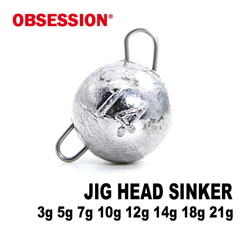 OBSESSION A020 3g-21g Fishing Cheburashka Sinker Fishing Accesories Jig Round Head Bullet Weight Soft Lure Connector Texas Group