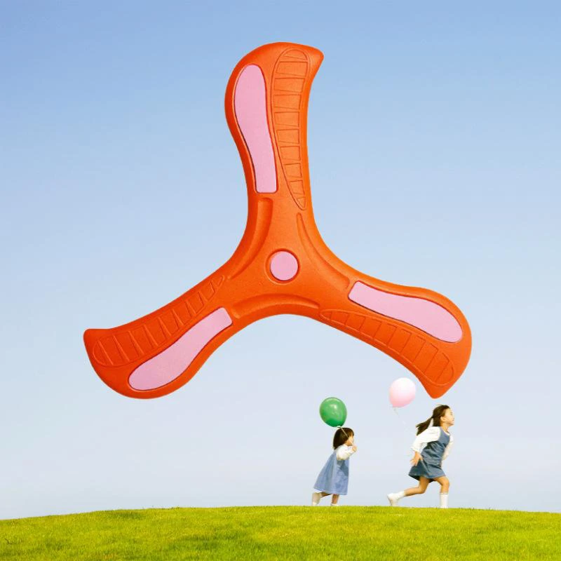 Boomerang Weicher Dreiflügeliger Kreuz-Boomerang mit Nachtlicht Outdoor-Spielzeug Fliegende Scheibe Interaktives Sportspielzeug für Erwachsene und Kinder Puzzle-Geschenk für Kinder