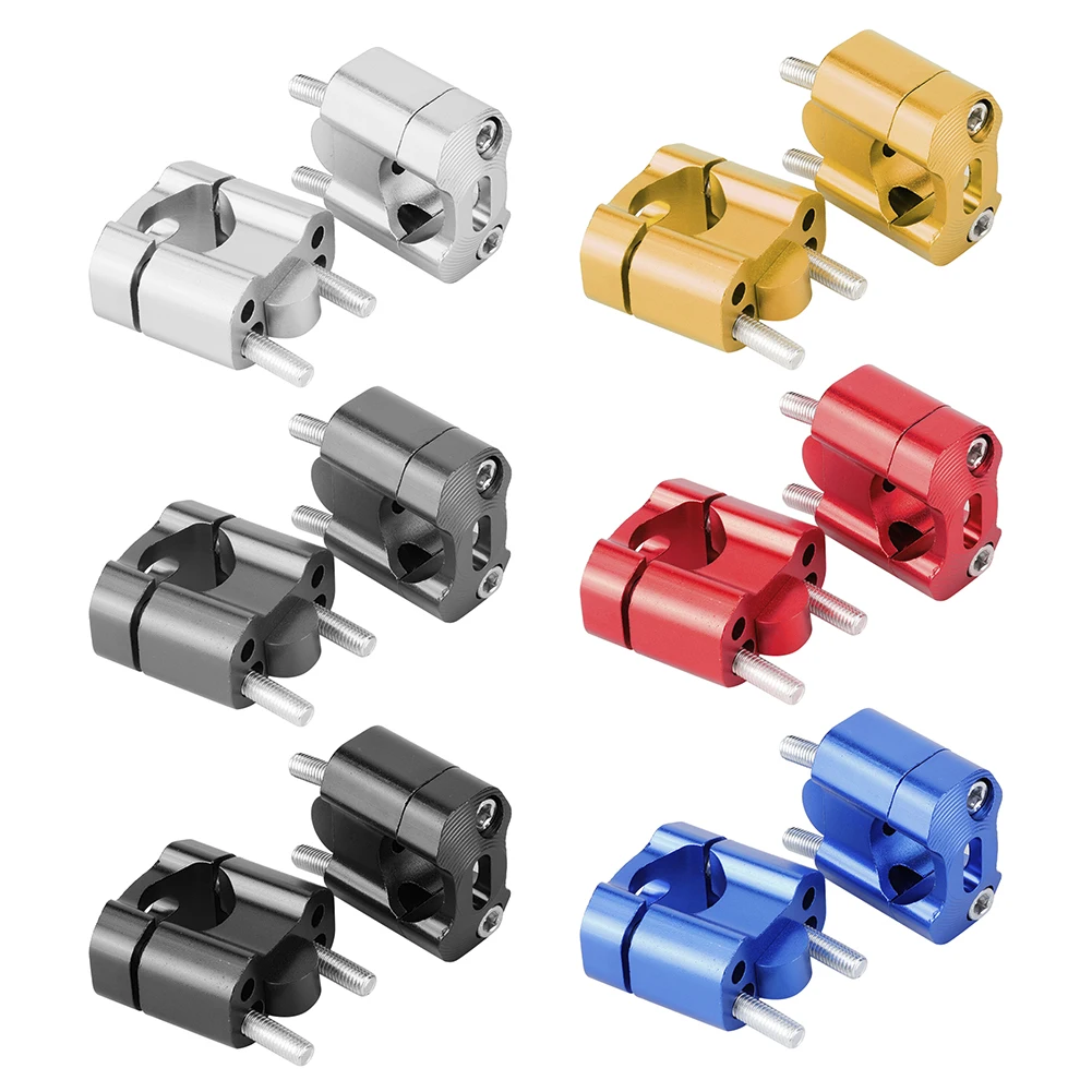 1Pair 22mm/28mm 1/8in 7/8in Motorcycle Handlebar Mount Clamps Riser Adapter CNC Aluminum Alloy Motorcycle Handlebar Clamps
