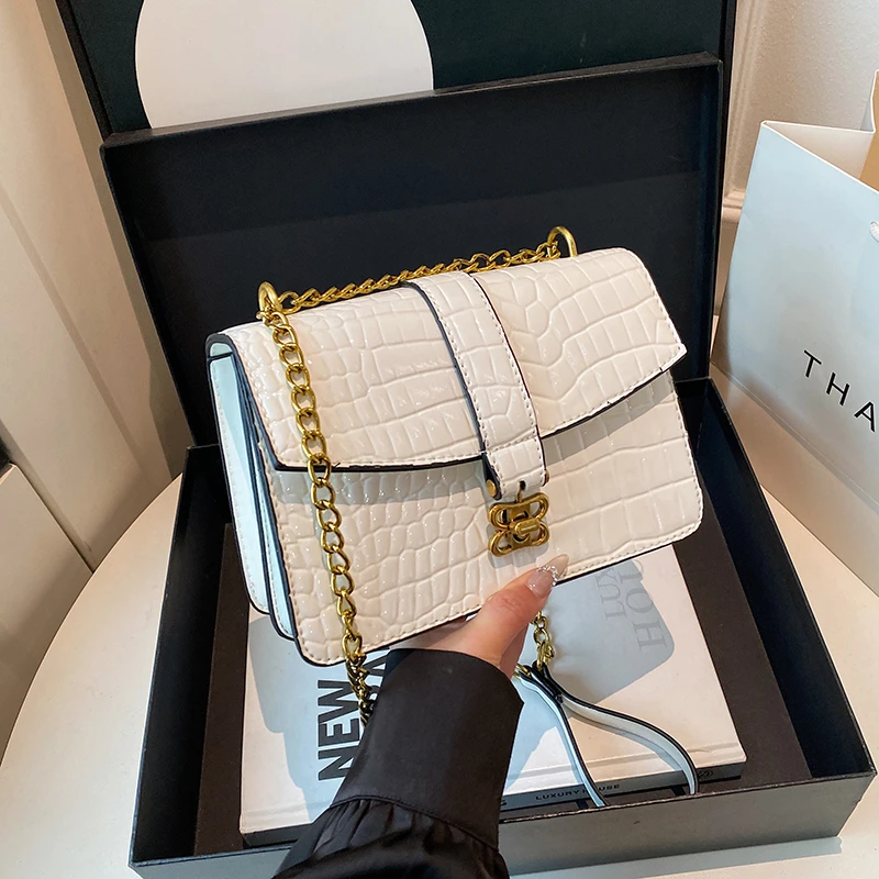 

Высококачественная женская квадратная сумка на плечо, кошельки и сумки из искусственной кожи с ярким узором, вечерняя сумка с цепочкой, сумка через плечо