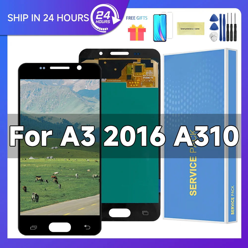 4.7\'\' SUPER AMOLED A310F LCD For SAMSUNG A3 2016 A310 A310F A3100 LCD Display Touch Screen Digitizer Assembly