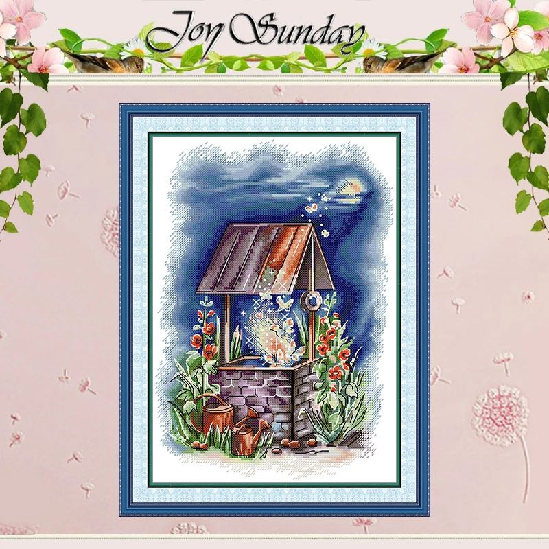 Magic Well Scenery Patterns Counted Cross Stitch Set DIY 11CT 14CT 16CT Stamped DMC Cross-stitch Kit Embroidery Needlework