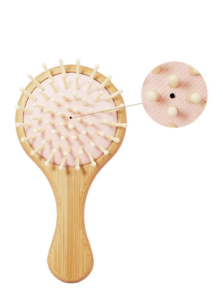 Cute Cat Hair Brush Nature Wooden Anti-Static Detangle Brush Hair Scalp Massage Comb Air Cushion Styling Tools for Child Girls