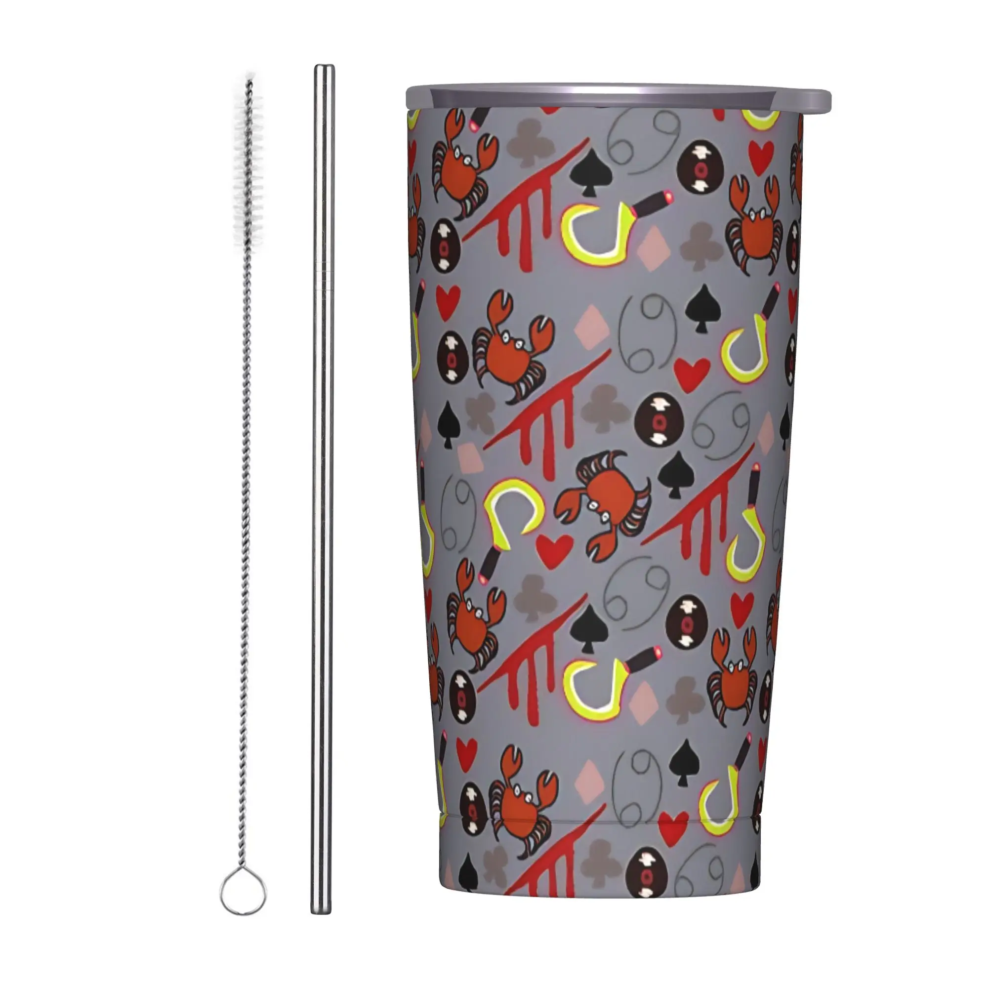 

Термокружка Karkat Vantas Tumbler с вакуумной изоляцией, с крышкой и соломинкой, для офиса и дома, непроливаемая, 20 унций