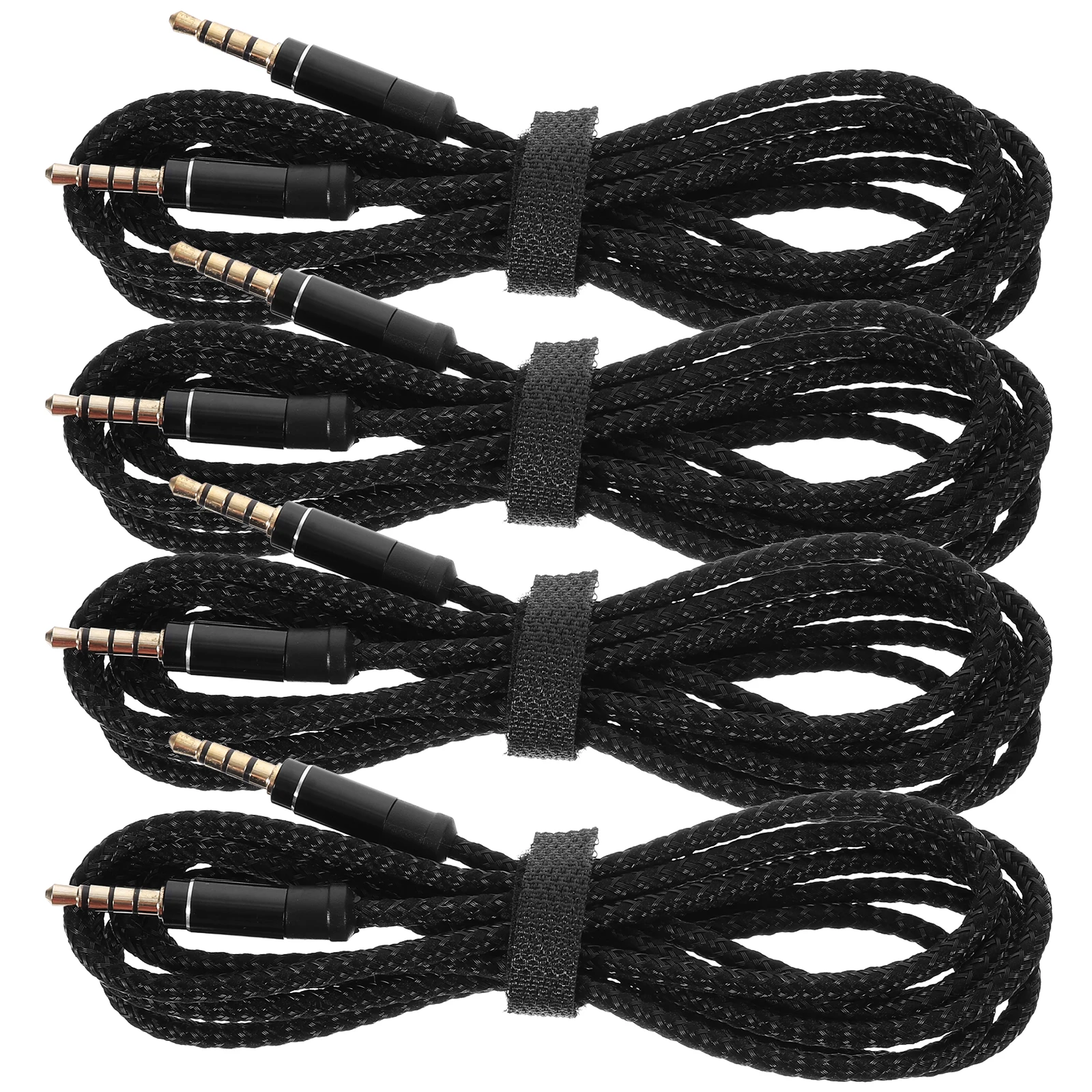 

4pcs 3.5Mm Aux Cable Nylon Male To Male Stereo Audio Cord For All 3.5Mm Port Devices High Quality Transmission Audio