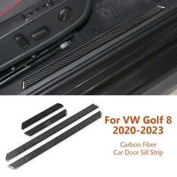 For Volkswagen Golf 8 GTI MK8 2021-2023 Carbon Fiber Door welcome pedal Panel strip Car Interior Accessories Decorative Stickers