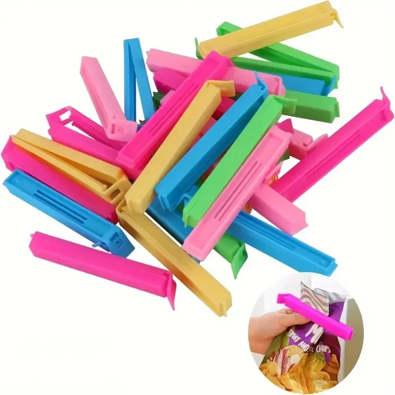 

5-30pcs Colorful Sealing Clips Moisture-Proof Fresh-Keeping Snack Bag Sealer Clamp for Plastic Bags Reusable Kitchen Accessory