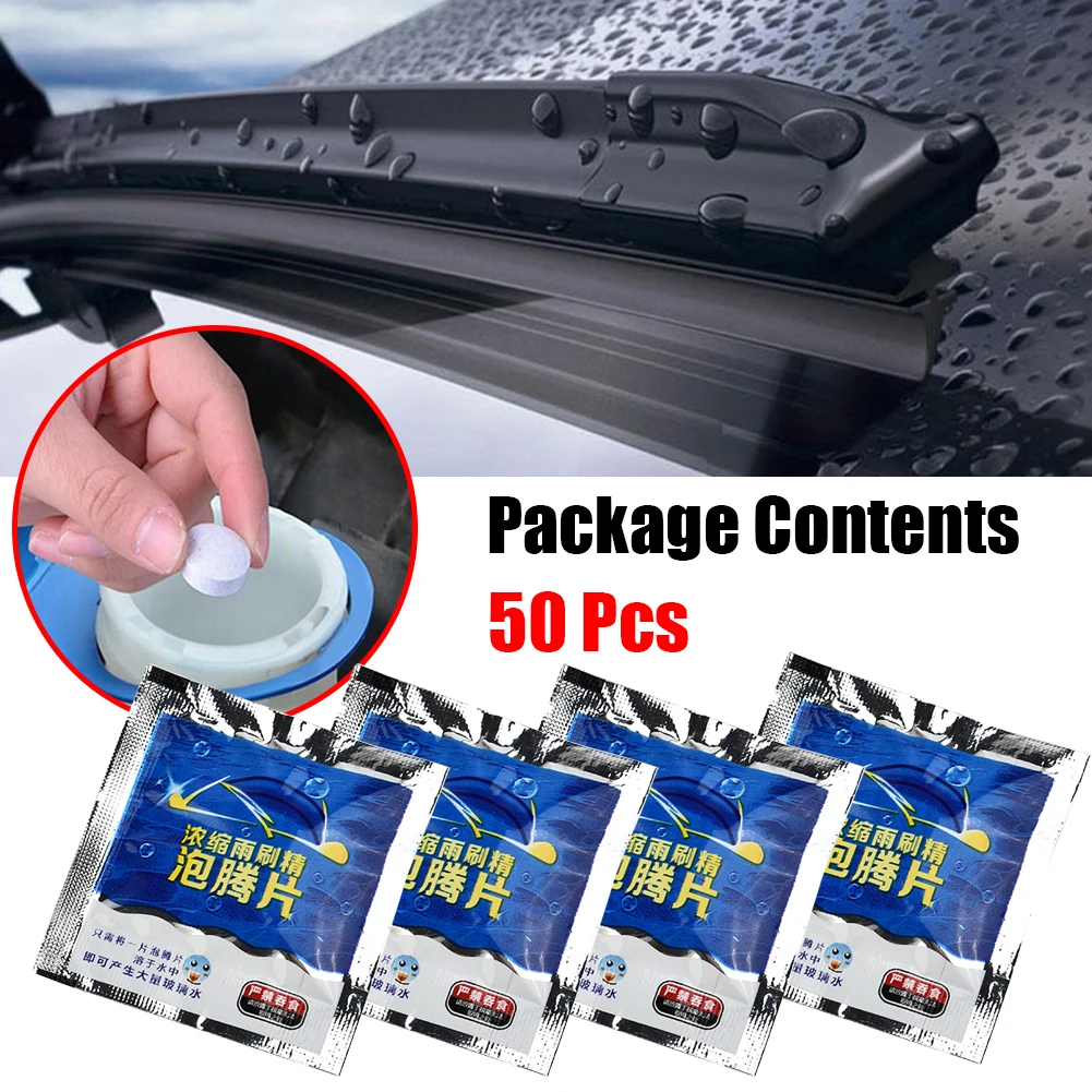 

50pcs Auto Car Windshield Glass Wash Cleaning Concentrated Effervescent Tablet 18*5mm Car Accessories Tools