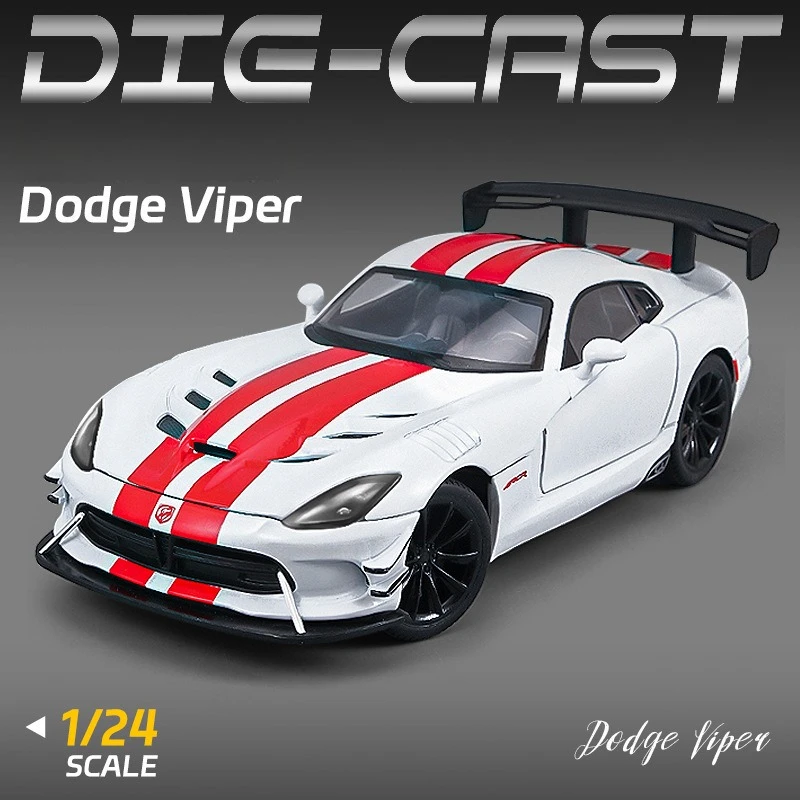 

1:24 Dodge Viper ACR Массивный спортивный автомобиль из сплава, литая под давлением модель автомобиля, детский игрушечный автомобиль, гоночные игры с детьми со звуком, светом, подарки
