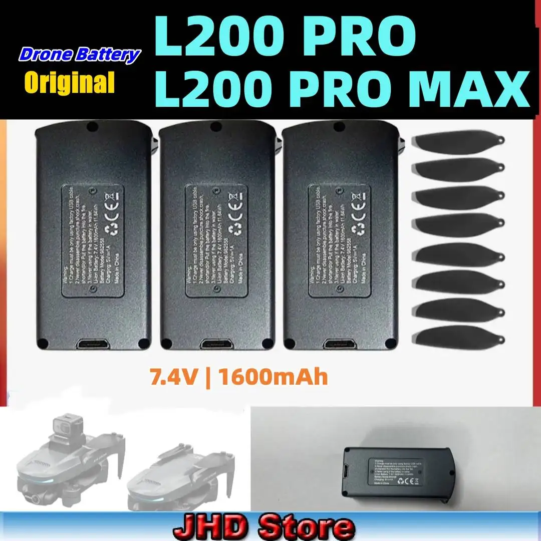 

JHD Battery Drone L200 PRO MAX Original LYZRC 7.4V 1600mAh Battery For L200 PROMAX RC Quadcopter Battery Wholesale