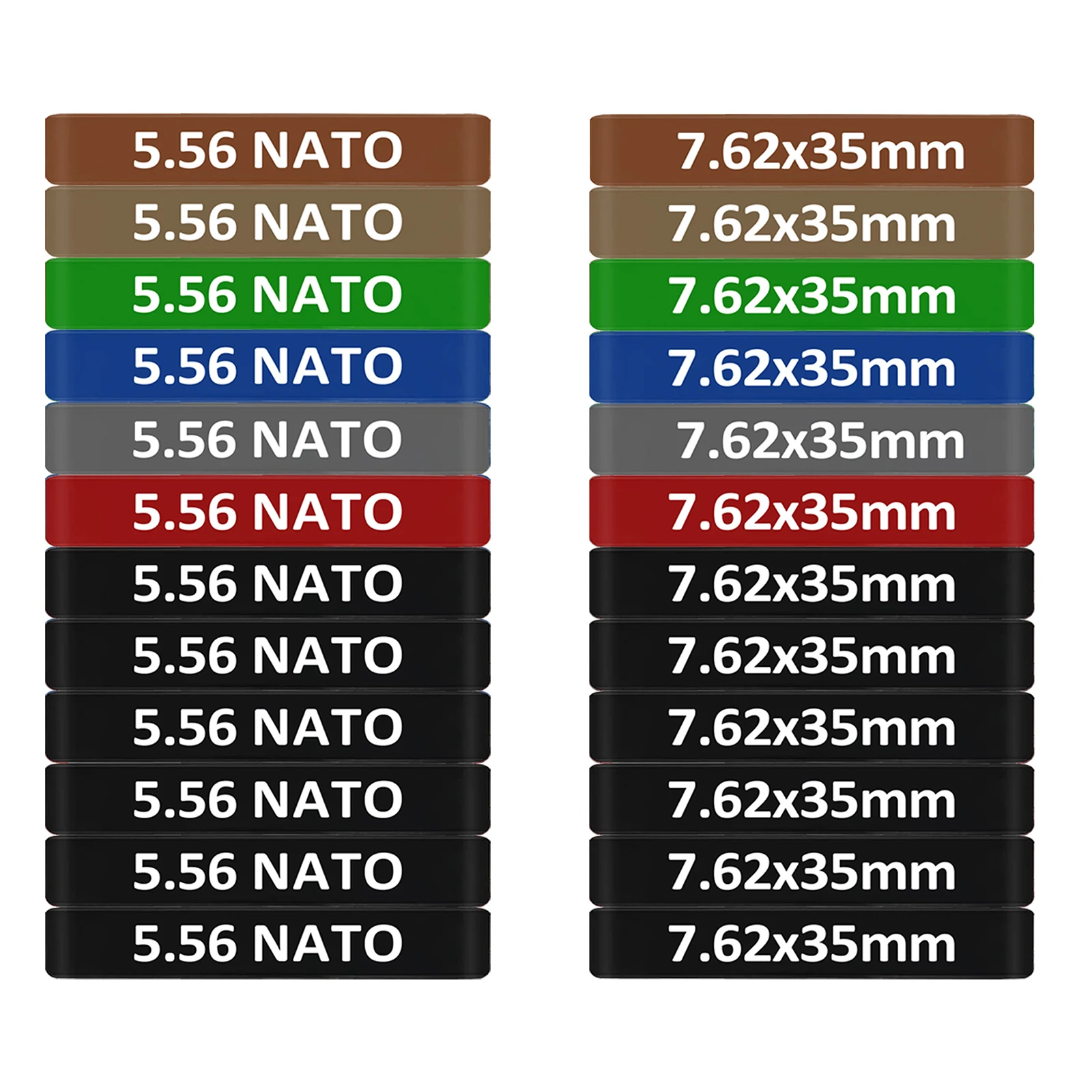 

6PCS Tactical Magazine Marking Band for 5.56 Nato 7.62x35mm 300 ACC Blackout Airsoft Rifle Hunting Caliber Identification
