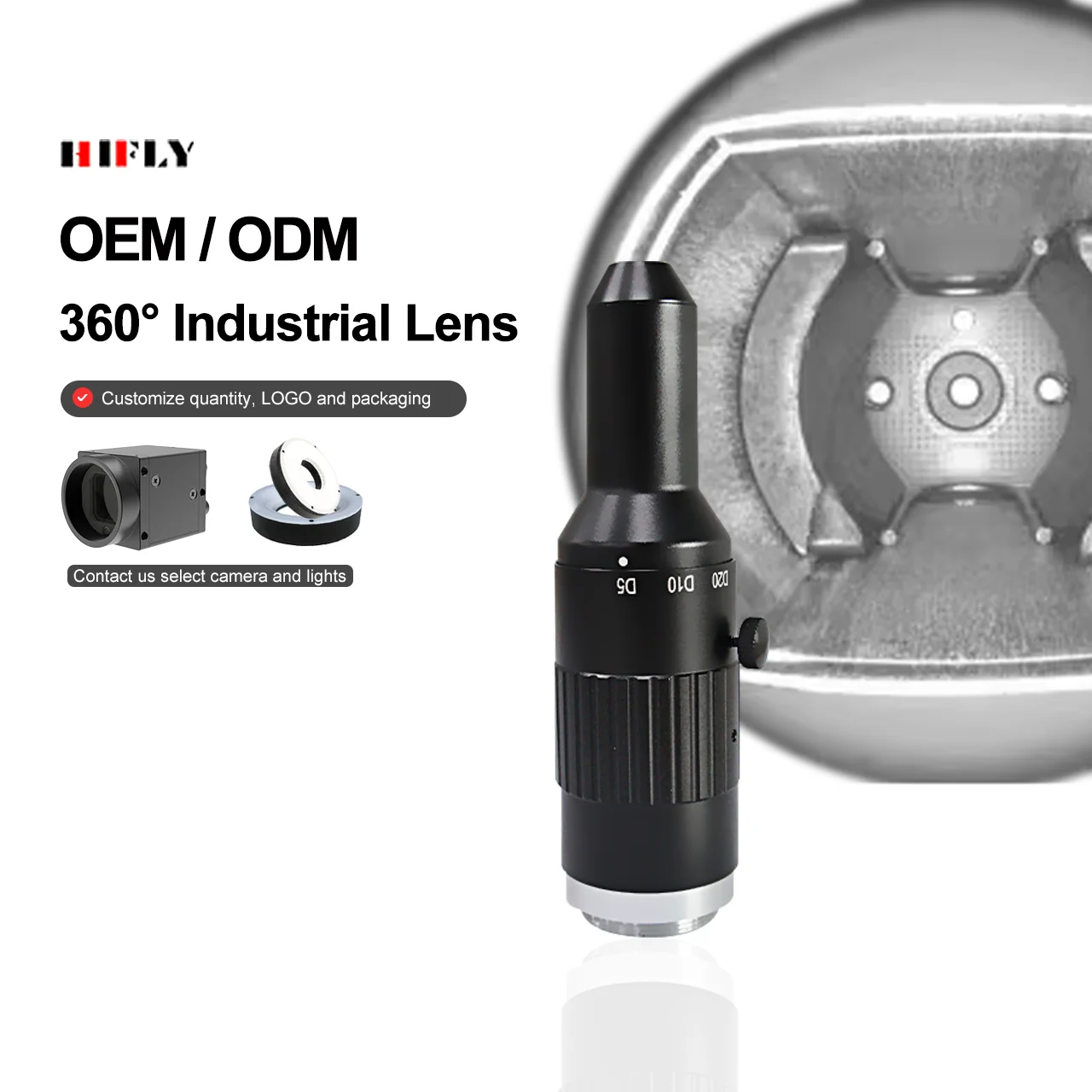 2/3 WD=2.7-70 C Mount Machine Vision 360 Degree Inner Inspection Lens Industrial Lenses