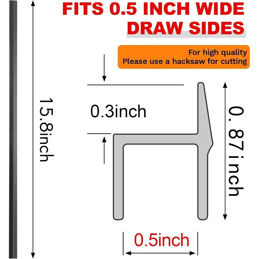 4 Pieces Hanging File Rails PVC Black File Rails Hanging System Keeping Your Folders Neat and Organized 1 2 Ih Drawer Sides 15.