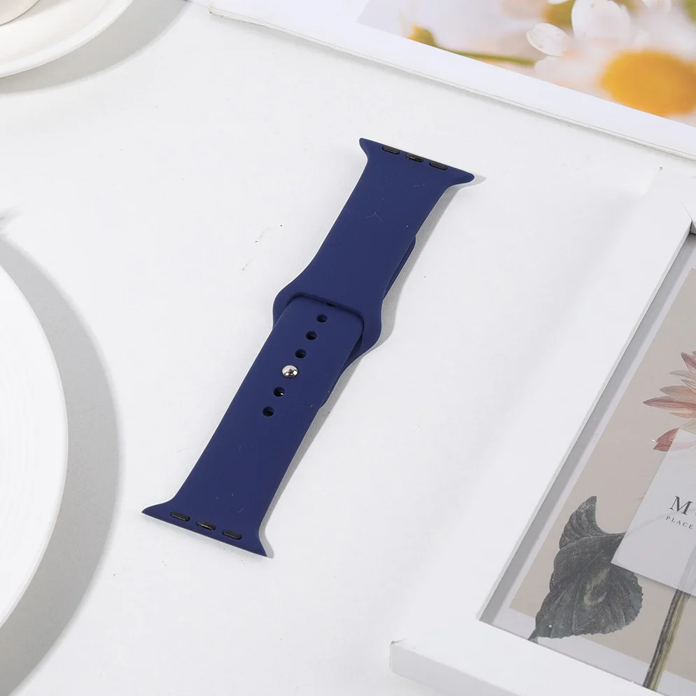 Silikonarmband für Apple Watch, 40 mm, 44 mm, 45 mm, 46 mm, 41 mm, 42 mm, 38 mm, Armband, Correa, iWatch Series SE 12/6/7/8/9/11, Ultra, 4 Armbänder, 49 mm. – Detail 10