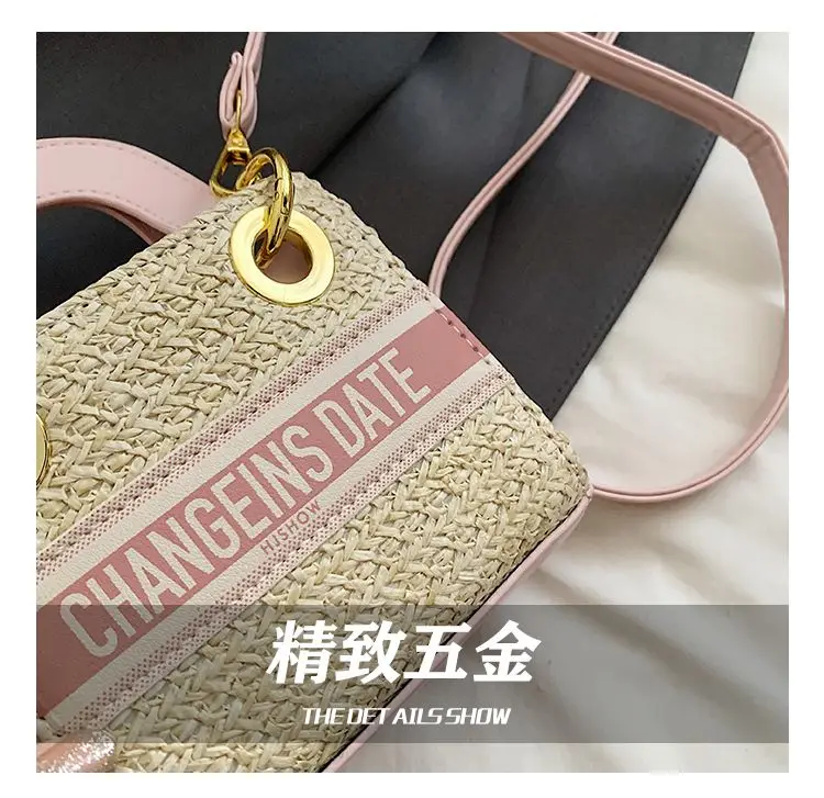 High End Woven Handbag for Women New Fashionable and Versatile Shoulder Bag with Contrasting Color Design Mini Crossbody Bags