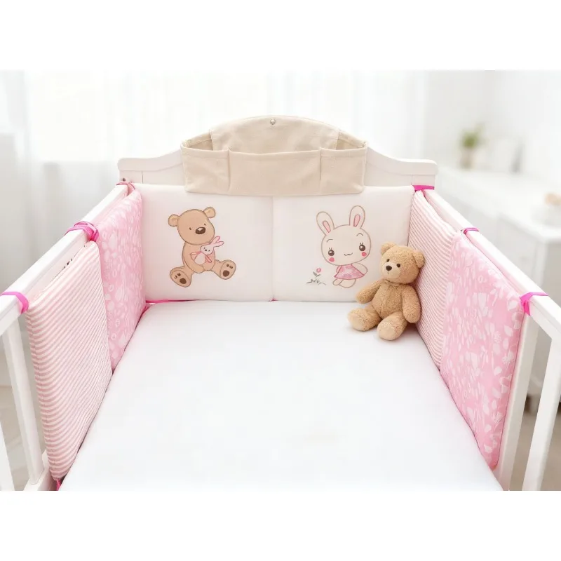 6 قطعة/المجموعة سرير بيبي حامي سرير الوفير منصات سرير بيبي الوفير الاطفال سرير أمان حول القطن مزيج سرير المضادة للتصادم المضادة للسقوط