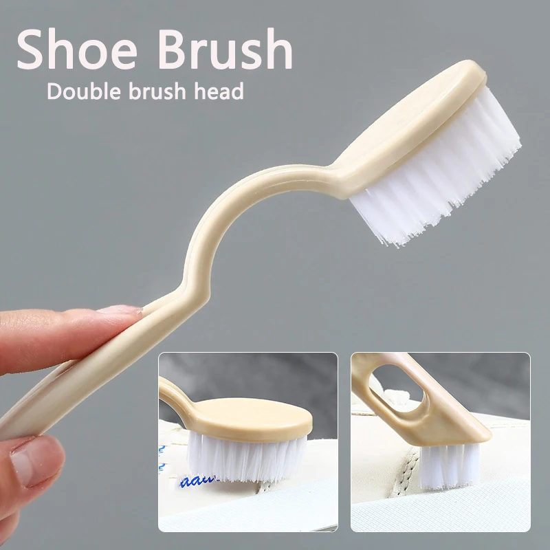 2Pcs Long Handle Plastic Soft Bristle Shoe Cleaning Multi Function Household Soft Universal Shoe Polish Wash Brush for Shoes