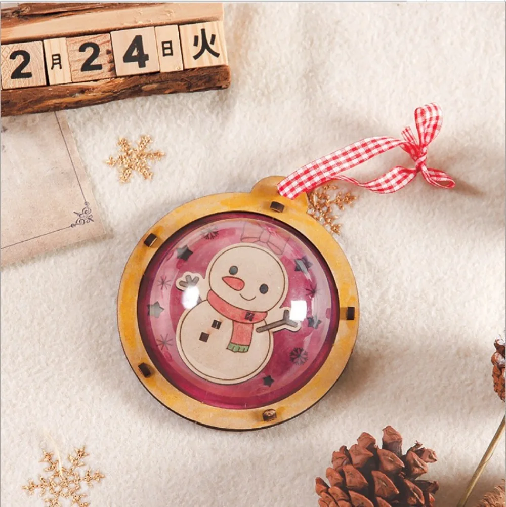 Christmas DIY Craft Toys Handmade Wooden Christmas Ball Assemble for Children's Kindergarten Christmas Gifts Decoration Toys