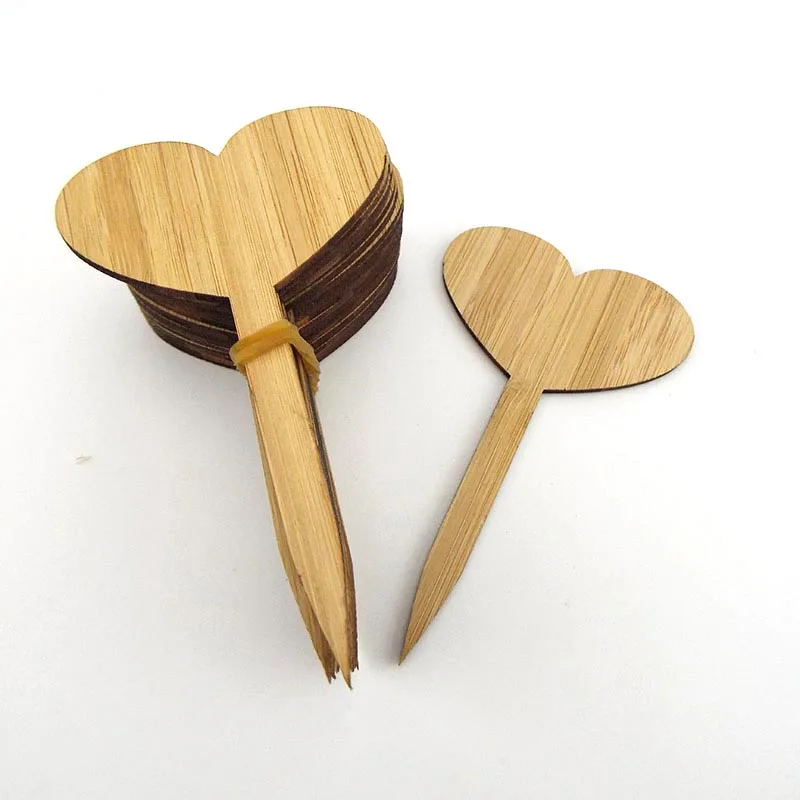 Etichette per piante di bambù di tipo T da 10*6cm etichette per segni di Veg di fiori in legno ecologiche strumenti per pennarelli da giardino per vasi fiori di erbe in vaso