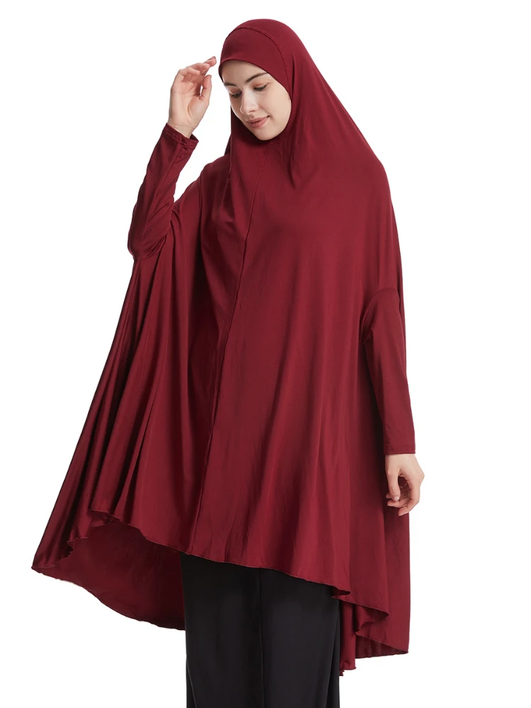 Prenda de oración musulmana Formal para mujer, Hijab largo de una pieza, Khimar islámico, Dubái, Turquía, Namaz, Burka, Jurken, Ramadán, Eid, jilbab