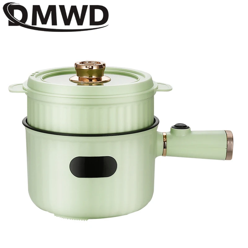 DMWD Mini Multifunction Electric Cooking Machine Household Single/Double Layer Hot Pot Multi Rice Cooker Non-stick Frying Pan