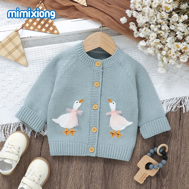 Autumn Baby Girls Outwear Sweaters Cardigans Winter Button Up Long Sleeves Newborn Infant Knit Jackets & Coats 1-3Y Toddler Tops
