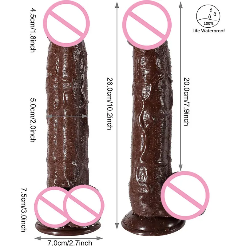 New Realistic Dildo XXL Penis with Plump Testicles Acorn Real Dong Tail Sex Toy with Strong Suction Cup