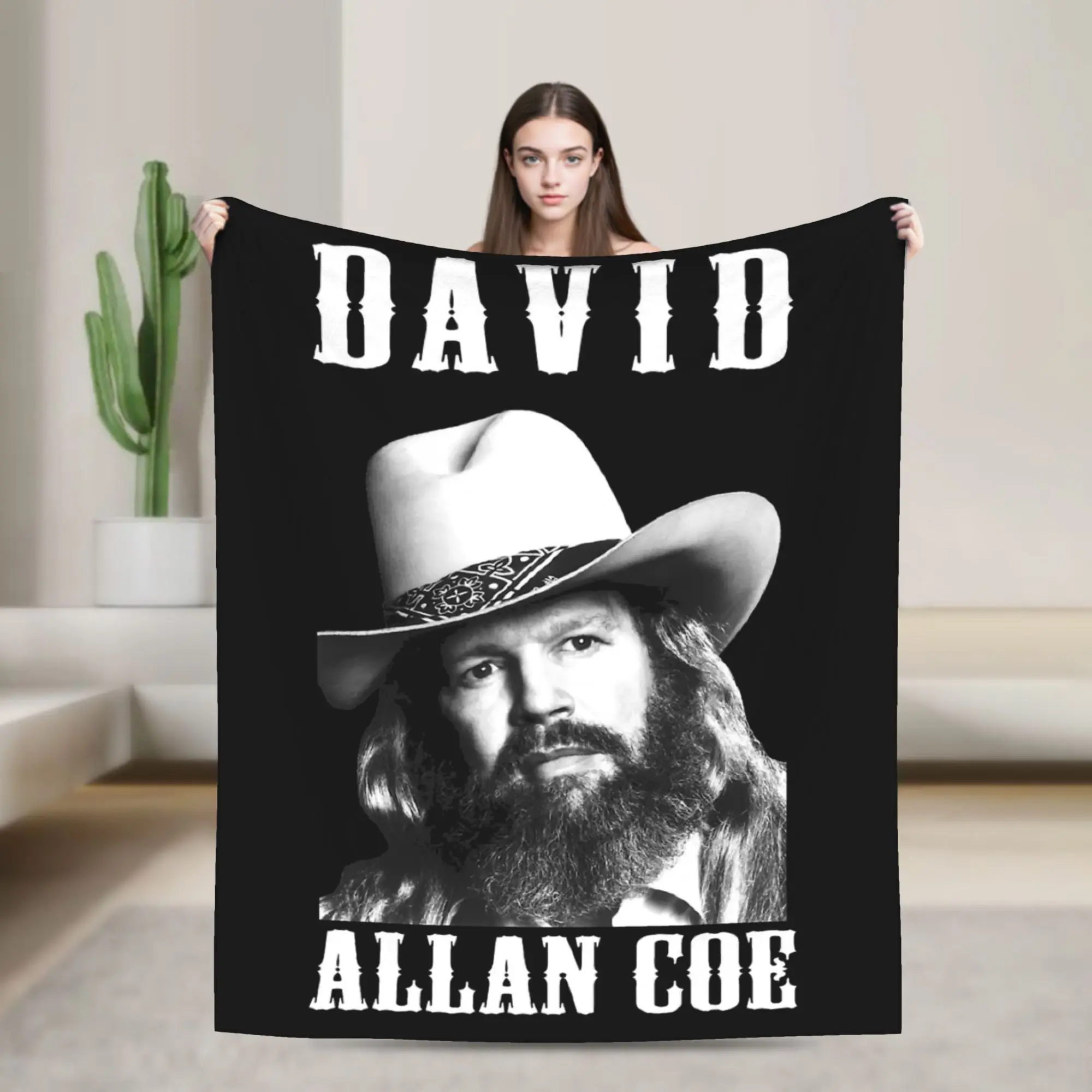 David Allan Coe Retro-Cowboy-Decken, Fleece, Sommer, atmungsaktiv, ultraweiche Überwurfdecke für Bett, Büro, Tagesdecken