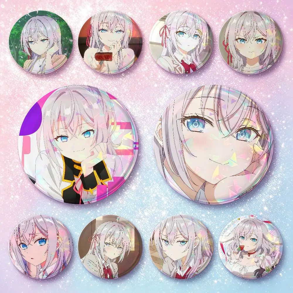 Alisa Mikhailovna Kujou Anime Figure Badges Button Round Creative Pin Brooch Badge Bag Decor Accessories Fans Friends Gifts