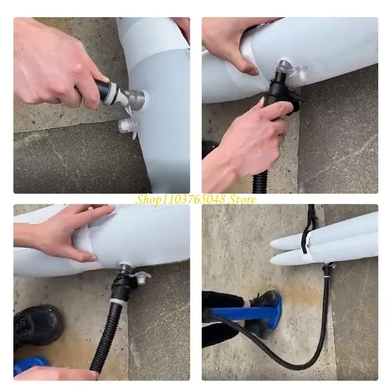 

R53E Inflatable Boats Pumps Adapter with 4 Nozzle for Inflatable Boats Paddleboard Kayak