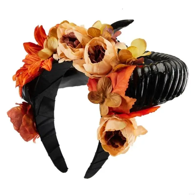 

C71F Headbands with Delicate Flower Headpieces for Halloween Costume Cosplay