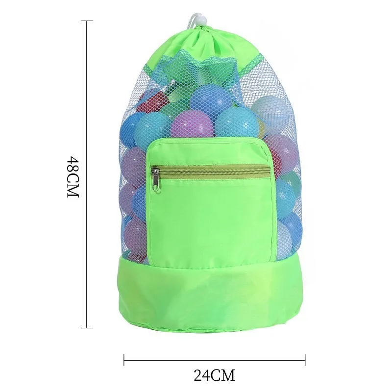 Children Sand Away Protable Mesh Bag Foldable Beach Toy Bag Kids Toys Storage Bags Beach Net Drawstring Storage Backpack