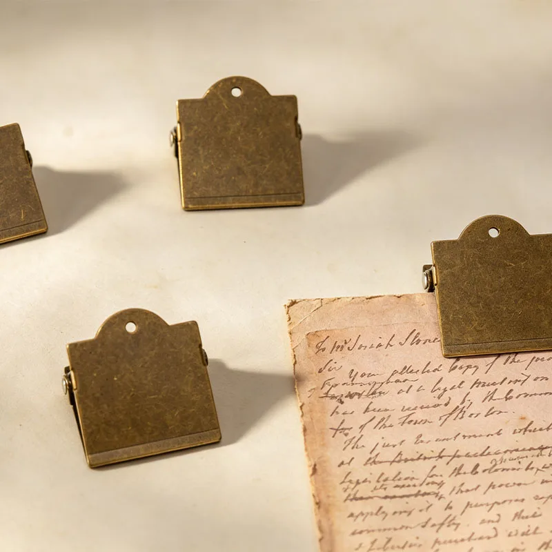 Retro Metall-Bindeclips Bronze Rechnungsclips Foldback-Notizen Briefklammern Papiersicherungsclips Bürobedarf – Detail 3