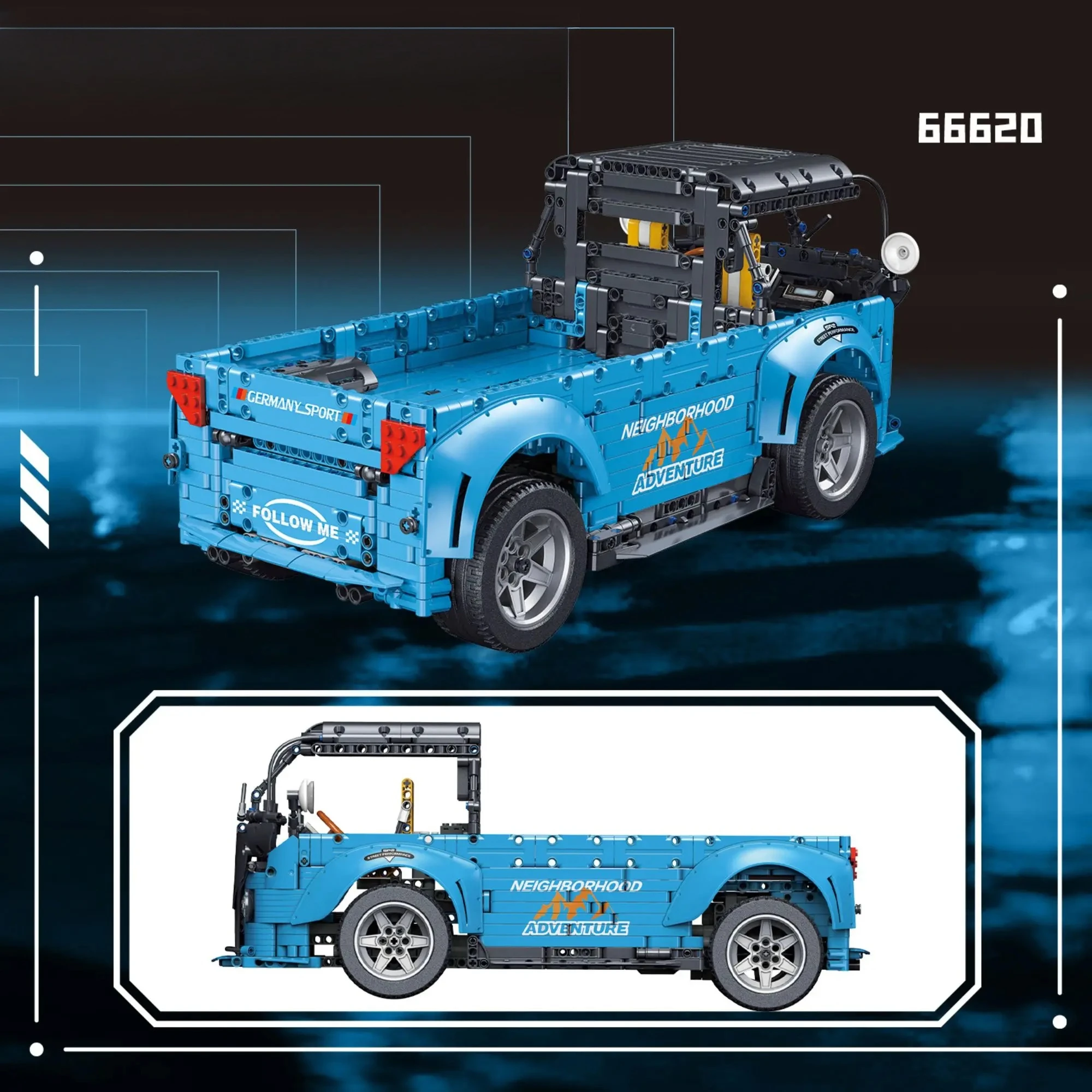 1711pcs Blue Technical Truck Building Blocks Creative High Tech City Transport Vehicle Model Bricks Ideas Toys for Adults Gifts