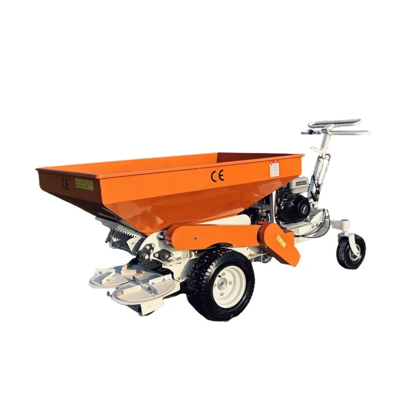Hand push self-propelled fertilizer applicator 400KG hopper lawn fertilizer spreader, farmland