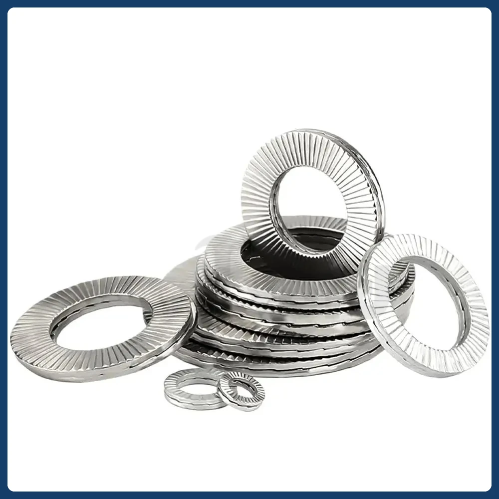 Double Stack NL3-NL68 Two Fold Self Locking Stainless Steel 304 316 Washer with Teeth Gasket DIN25201 for Mechanical Join
