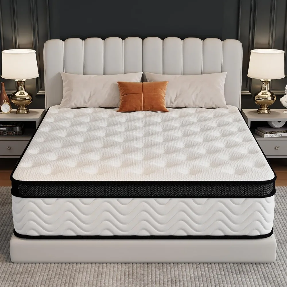 

Queen Mattress 12 Inch, Queen Size Memory Foam Mattress in a Box, Hybrid mattresses with Independent Pocket Coils, Customized