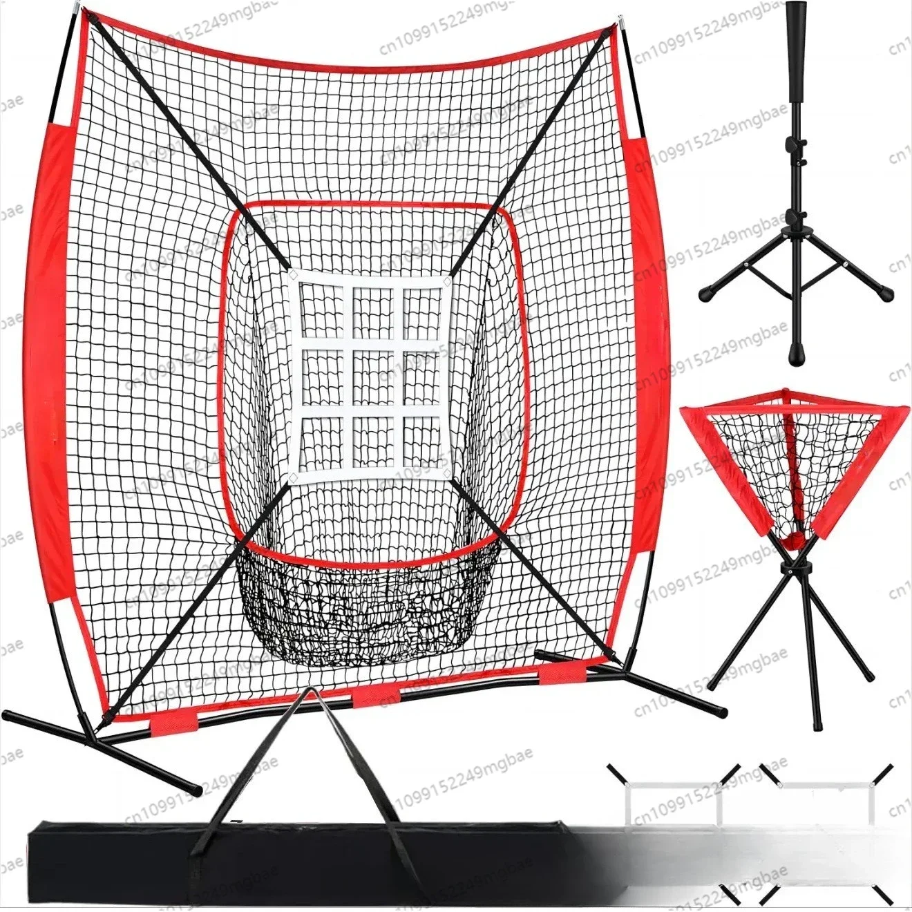 

Red and black baseball net Outdoor practice net Percussion net Softball baseball