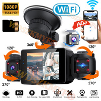 NEW 4lens Car DVR 360 Degrees WIFI APP Video Recorder 1080P Dash Cam 3/4Channel Front Right left Rear View camera Car accessory