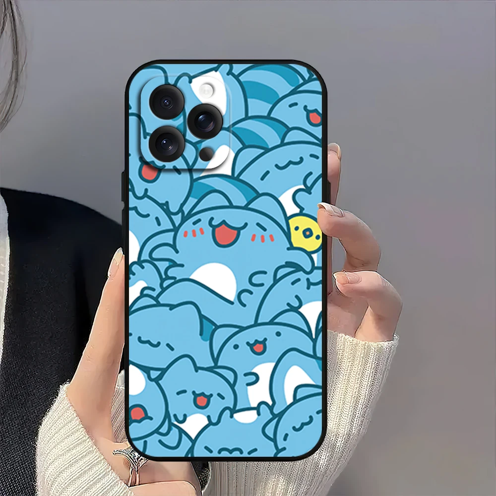 Cartoon Bugcat Capoo Cute Phone Case for iPhone 12 11 14 15 13 16 Max Plus Pro Black Soft Silicone Cover