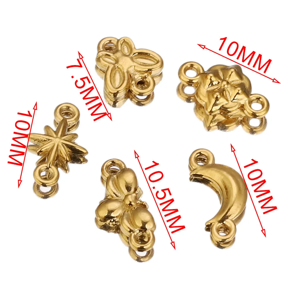 20PCS Stainless Steel Butterfly Bee Animal Small Charm for Connectors Earrings Making Supplies Diy Jewelry Materials Findings