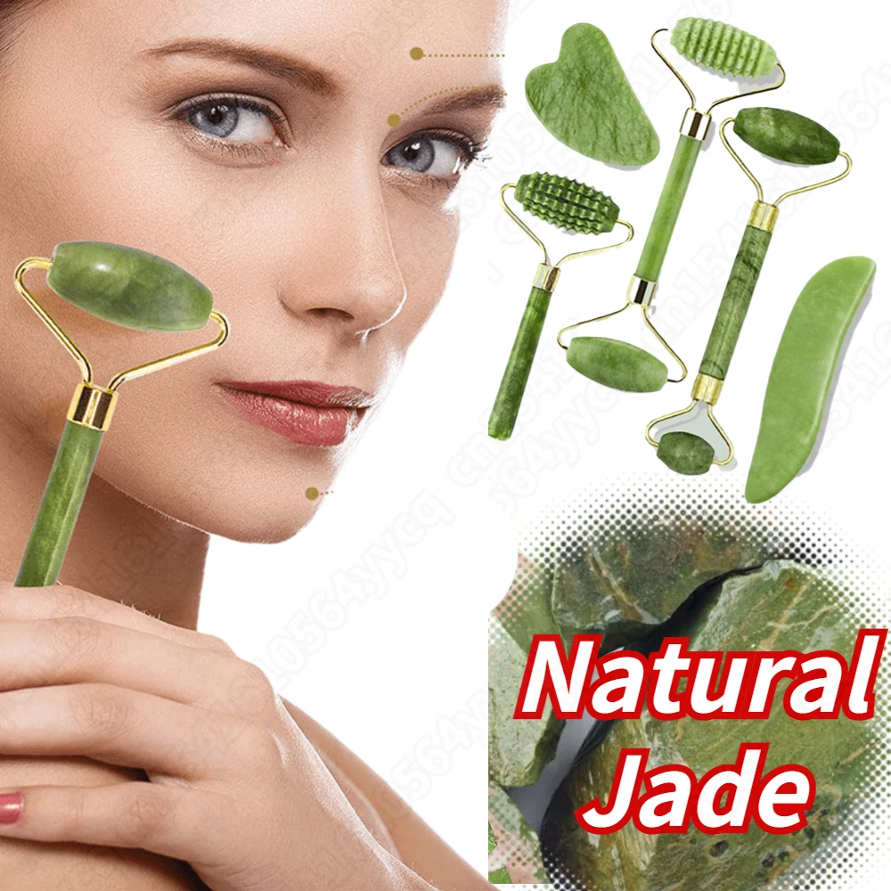 

2pcs/set Face Spa Massager Neck Roller Gua Sha Scraper Board Face Lift Up Wrinkle Remover Face Roller Scraper Set