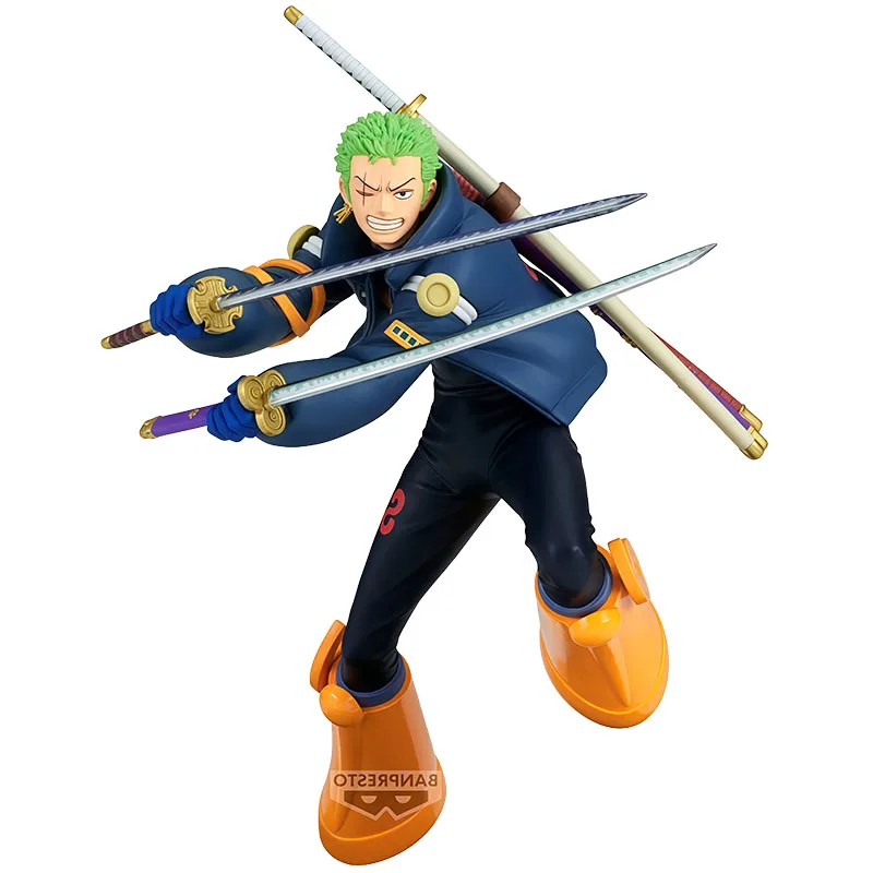 Bandai Original BANPRESTO One Piece Roronoa Zoro 160mm Anime Action Figures Toys for Boys Christmas Gift Model Ornaments