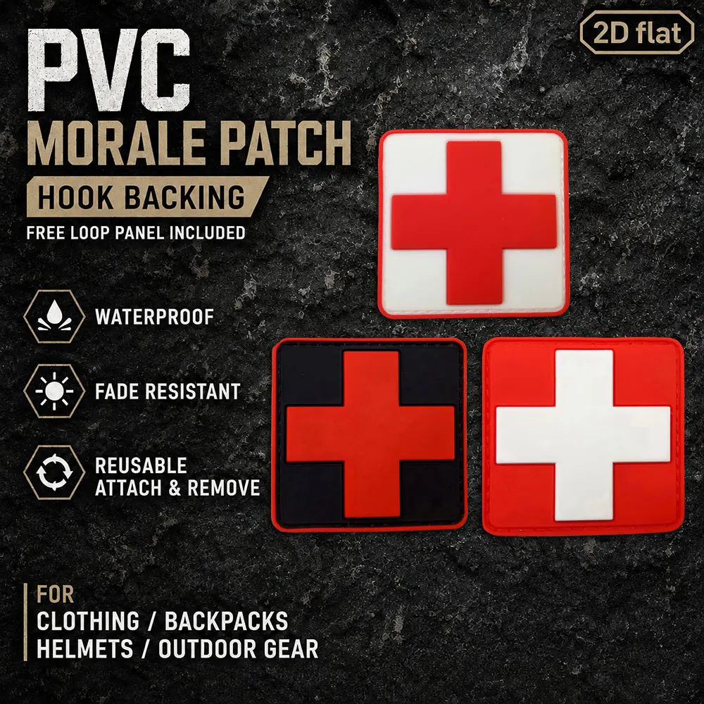 1Pc/2Pcs/3Pcs Optional Square Two-Tone Pvc Patch Badge, Vibrant Colors, Waterproof, Wear-Resistant, Fade-Resistant, Suitable for Jackets, Backpacks, Vests, Clothing Identification Patches, Includes Fleece Backing